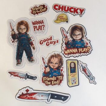 Horror Doll Edible Cake Toppers – 12pc Precut Floss Top, 4 of 5