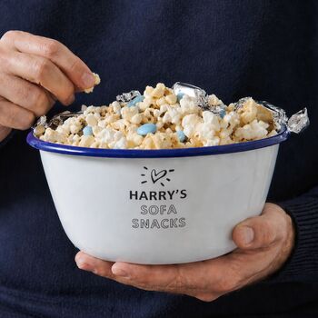 Personalised Sofa Snacks Enamel Bowl, 2 of 9