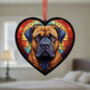 Bullmastiff Stained Glass Effect Heart Suncatcher, thumbnail 4 of 6