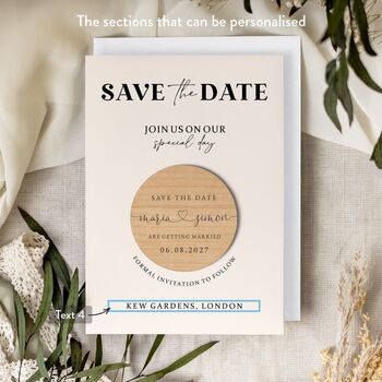 Personalised Save The Date Magnet Minimalist Cards, 5 of 9