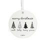Personalised Black And White Family Christmas Tree Bauble, thumbnail 2 of 5