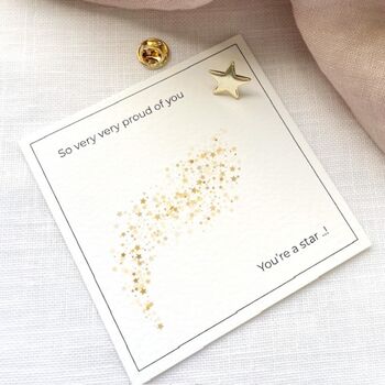 Gold Star Pin ‘So Proud Of You’ Exam Results Gift, 4 of 10