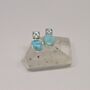 Larimar Blue Topaz Silver Stud Earrings, thumbnail 5 of 10