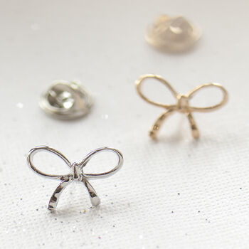 Bow Gold Or Silver Colour Modesty Pin, 4 of 12