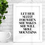 'Let Her Sleep' Black White Typography Print, thumbnail 2 of 5