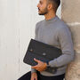 Personalised Black Leather Oslo Macbook Sleeve/Case, thumbnail 1 of 8