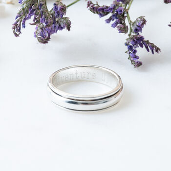 Personalised Sterling Silver Slim Spinning Ring, 3 of 11