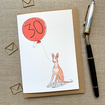 Personalised Podenco Dog Birthday Card, 2 of 4