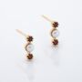 Garnet Pearl Star 18k Gold Plated Stud Earrings, thumbnail 1 of 3