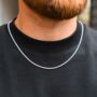 Mens 925 Sterling Silver 2mm Rope Chain Necklace, thumbnail 1 of 10