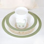 Dinosaur Green Dinner Set With Personalised Bag, thumbnail 4 of 4