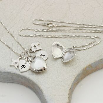 Childs Silver Heart Locket Personalised With Birthstone, 10 of 12