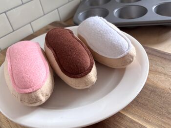 Set Of Three Pretend Play Felt Food Iced Buns, 4 of 4