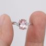 Sterling Silver Genuine Morganite Oval Ring, thumbnail 2 of 12