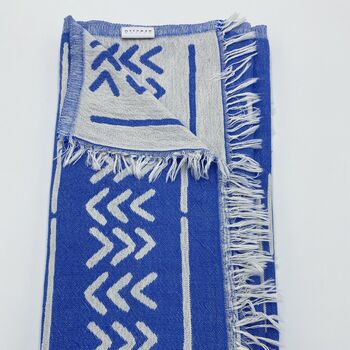 Patmos Patterned Peshtemal Towel Sky Blue, 4 of 9