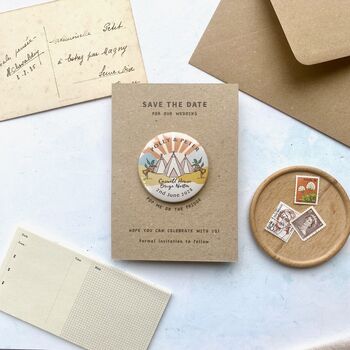 Magnet Save The Date Tipi With Rainbow, 2 of 3