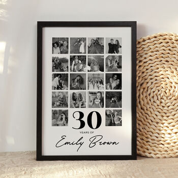 Personalised 30th Birthday Print, 30th Birthday Gift, 4 of 7