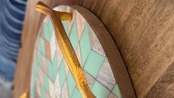 Round Decorative Serving Tray, Inlay Work On Wood, 11 of 12
