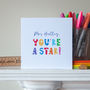 Teacher You're A Star Personalised Card, thumbnail 2 of 2