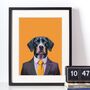 Dog In A Suit Portrait Illustration Art Print, thumbnail 1 of 3