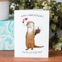 'To My Otter Half' Otter Anniversary Card, thumbnail 2 of 5