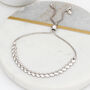 18ct Gold Plated Or Silver Heart Link Slider Bracelet, thumbnail 2 of 4