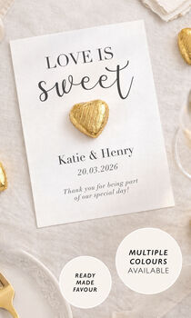 Wedding Favour Personalised Chocolate Love Is Sweet, 9 of 9