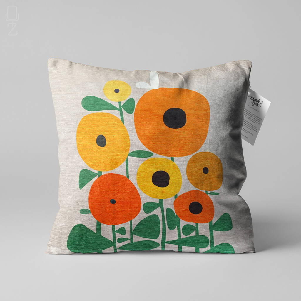 Cushion Covers With Multicolour Abstract Flowers, 1 of 7
