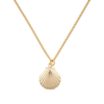 Dainty 18 K Gold Filled Shell Clam Necklace, 2 of 6