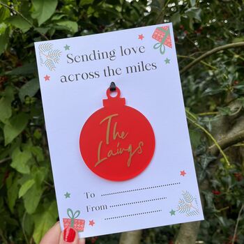 Sending Love Across The Miles Card Decoration, 2 of 4