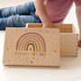 Personalised Rainbow Toy Box With Lift Off Lid, thumbnail 1 of 2