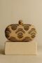 Valeria Gold Embroidered Embellished Oval Clutch Bag, thumbnail 1 of 8