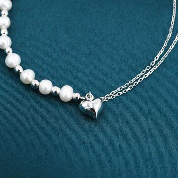 Freshwater Pearl And Heart Charm Beaded Bracelet, 4 of 11