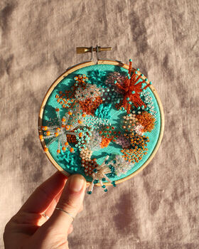 Beaded Embroidery Kit In 'Turquoise', 5 of 8