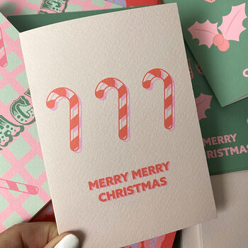 Merry Christmas Card With Candy Canes, 2 of 3