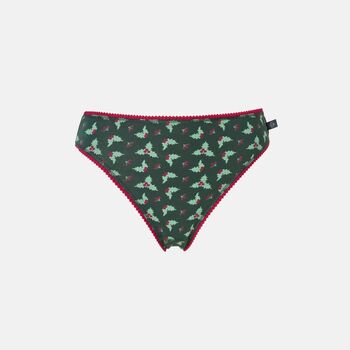 Women's 'Forest Berry' Four Pack Bamboo High Leg Knickers, 5 of 5