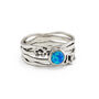 Blue Opal Flower Ring, thumbnail 4 of 6