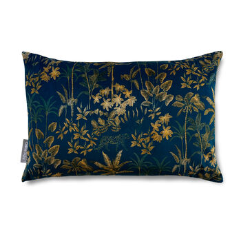 Luxury Super Soft Velvet Cushion Rainforest Blue, 2 of 2
