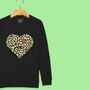 'Leopard Heart Of Hearts' Kids Sweatshirt, thumbnail 1 of 7