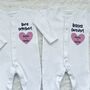 Personalised Twin Baby Grows | Twin Gifts, thumbnail 6 of 9