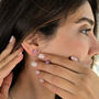 Alexandrite Moissanite Crystal Sterling Silver Earrings, thumbnail 3 of 6