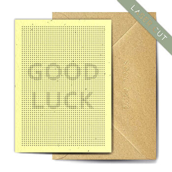 Good Luck Reading This Laser Cut Greetings Card, 2 of 3