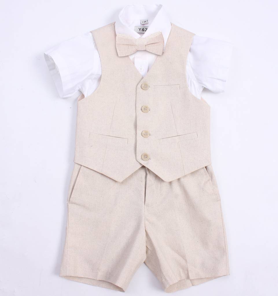 Page Boy 5pc Linen Blend Christening Wedding Suit Set By Baby Magic ...