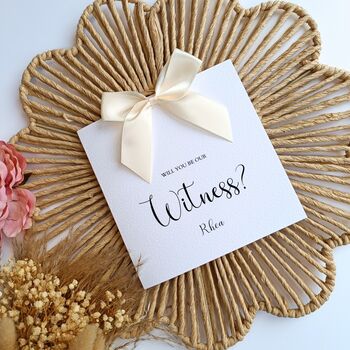Witness Proposal Card, Handmade Bow Proposal Card, Classy Wedding Proposal Card, 2 of 5