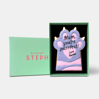 Personalised Best Mum Cat Paw Iced Biscuit Mother's Day Letterbox Gift, 4 of 11