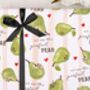 Valentine Wrapping Paper With Pear Pun Design, Three Sheet Pack, thumbnail 1 of 2