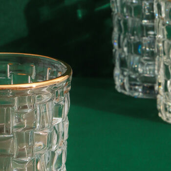 G Decor Set Of Four Dante Textured Gold Tubler Glasses, 4 of 4