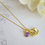 February Birthflower Birthstone Gold Plate Necklace 925, thumbnail 3 of 9