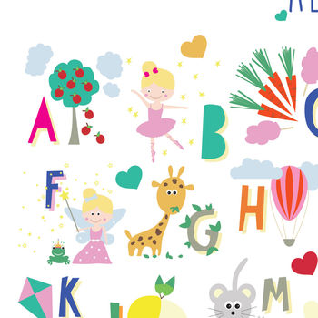 Personalised Girls Happiness A Z Alphabet Print, 4 of 6