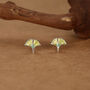 Sterling Silver Ginkgo Leaf Stud Earrings, thumbnail 1 of 11
